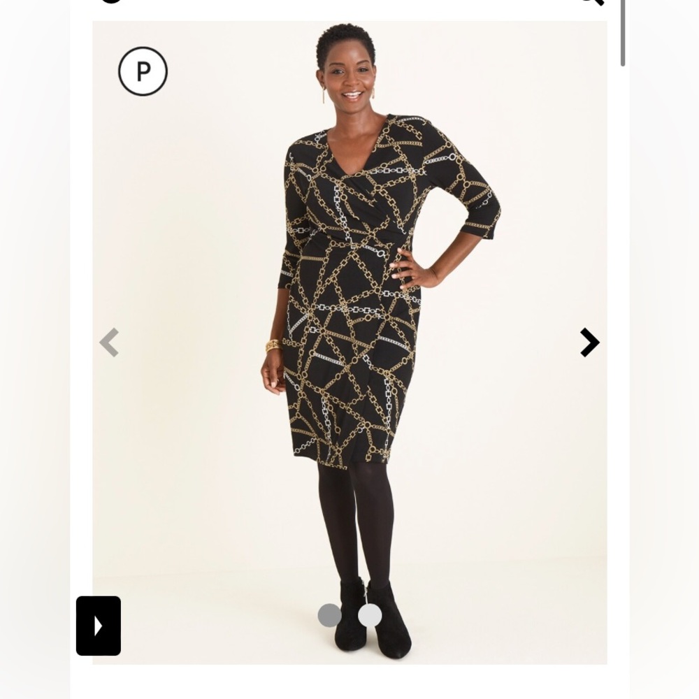 Chico’s Chain Print Wrap Dress